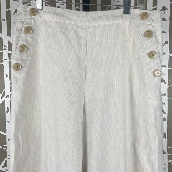 Ann Taylor The Easy Crop Linen High Rise Wide Leg Pants NEW 12 - Picture 3 of 12